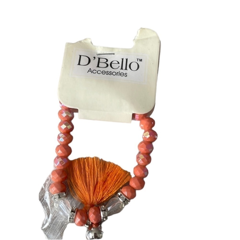 FREE NWT Orange Beaded Tassel Bracelet